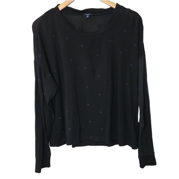 Splendid Embroidered hearts modal long sleeve top Medium - Picture 9 of 12